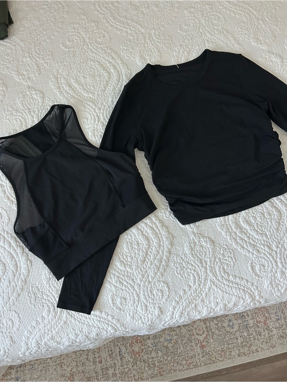 Lululemon Mesh Panel Sports Top and Ribbed Long Sleeve